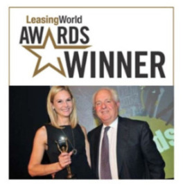 Katherine Amin receiving Leasing World award