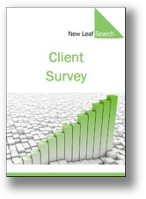 Cover of New Leaf Search Client Survey booklet