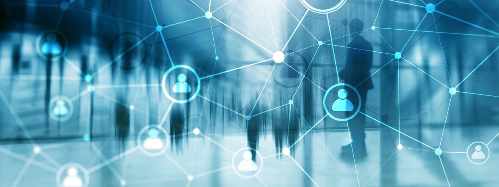 Businesswoman drawing global network of candidate connections